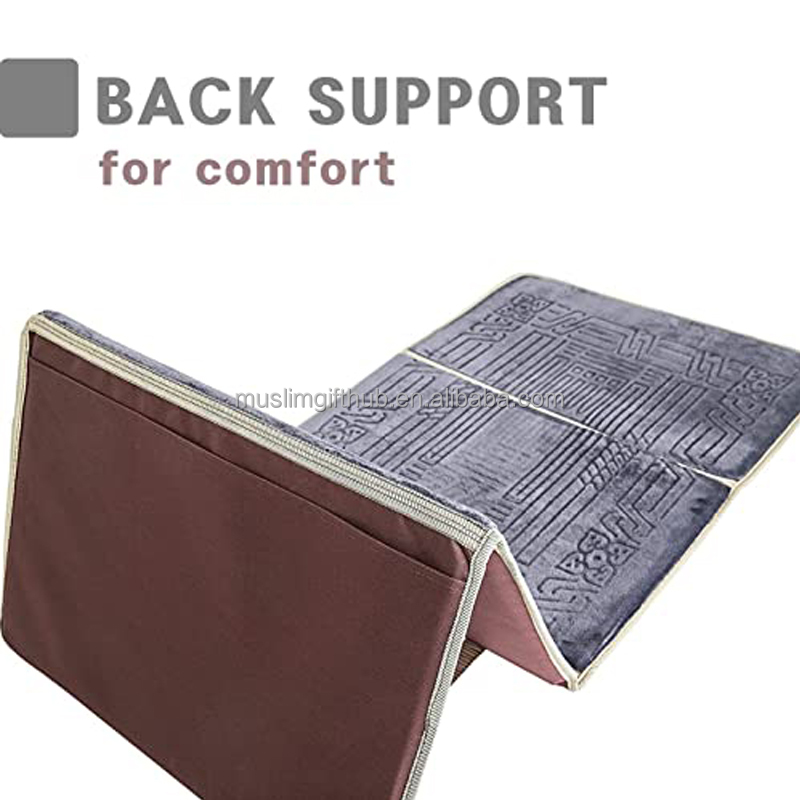 Soft Foldable Islam Janamaz Tapis De Priere Islam Pliable Avec Dossier Muslim Prayer Rug With Back Support - Image 4