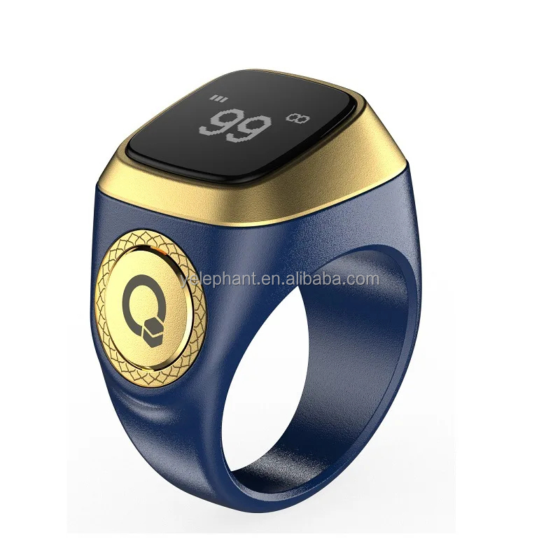 Permium M02 Iqiblat Zikir Ring 5 Prayer Time Reminder Watebroof for Muslim Zikir