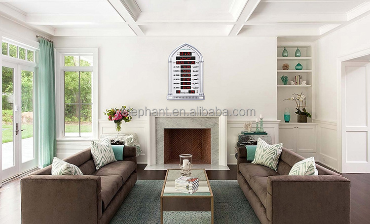 HA-5118 Islamic Muslim Big Mosque Week Prayer World Time Digital Led Light Azan Wall Clocks in Karachi Clock - Image 5
