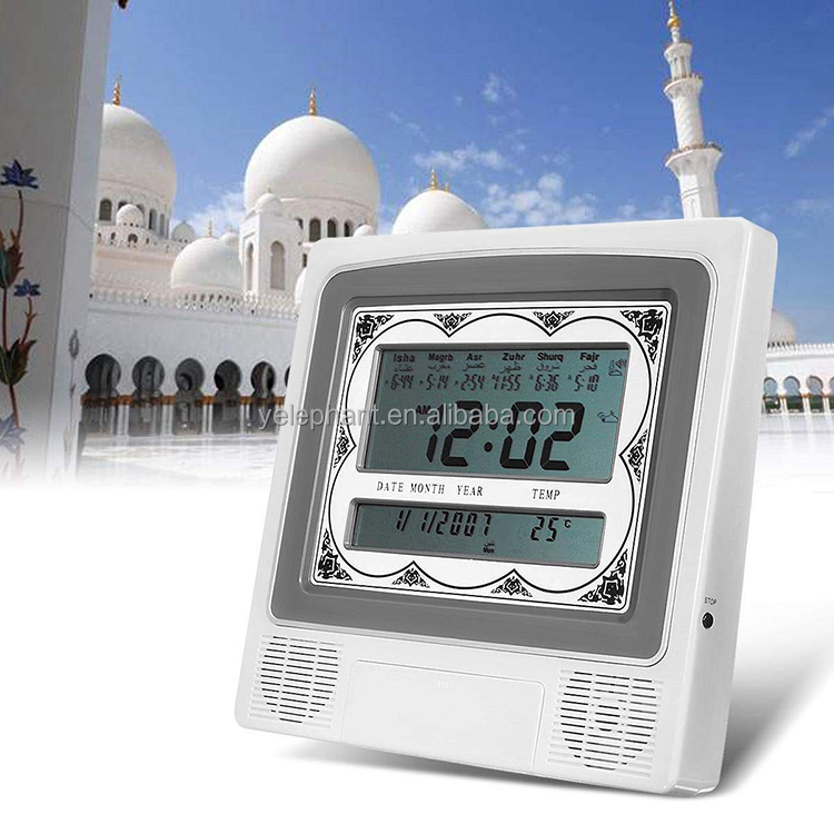HA-4012 Netherlands Muslim Small Glass Azan-Clock Al-Fajia Lcd Screen Arlame Quemex Azan Desk Adhan Clock - Image 6
