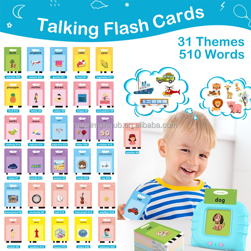 Toddlers 510 Sight Words Talking Flash Cards Montessori Educational Toys for Kids 2-6 Years Audible Pronunciation - Image 5