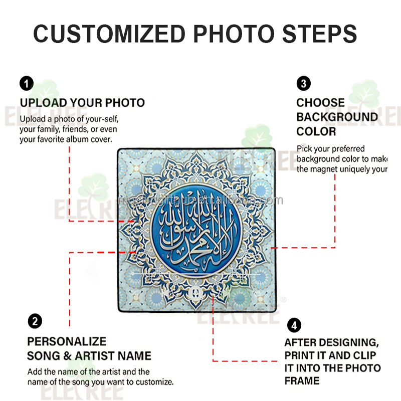 Custom Diy Personalized Photo and Audio Refrigerator Magnetic Speaker Surah Reading Player Magnets for Fridge - Image 7