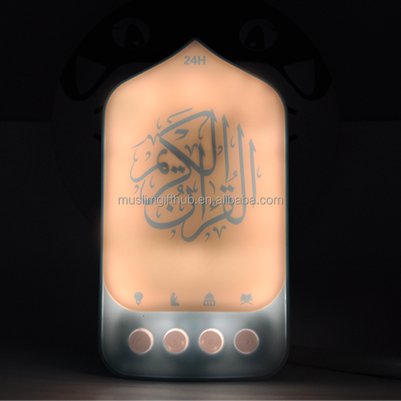 ZIKIRTIME Islamic Gift 24 Hours Non Stop 64 Surahs Zikir and Ruqyah Wall Plug in Smart Bahasa Arabic Led Lights Quran Speaker