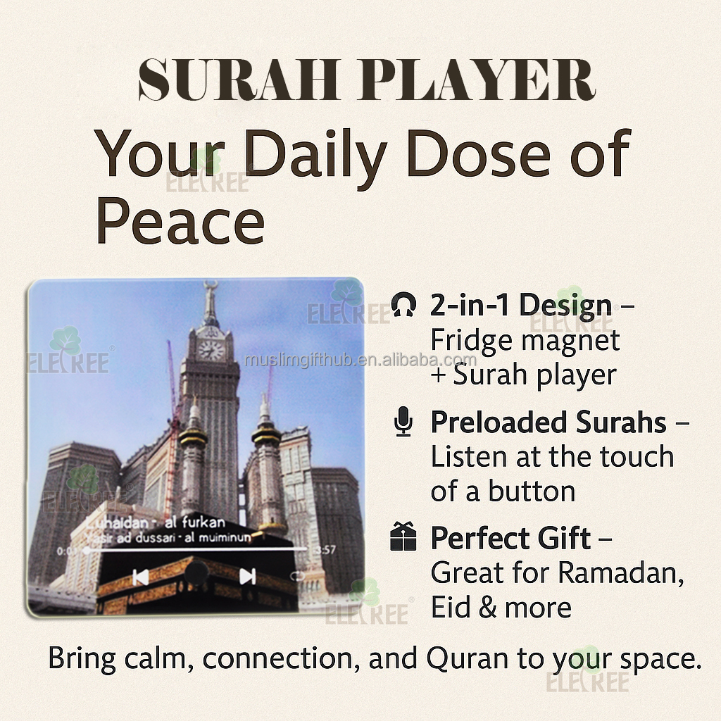 Custom Diy Personalized Photo and Audio Refrigerator Magnetic Speaker Surah Reading Player Magnets for Fridge - Image 5