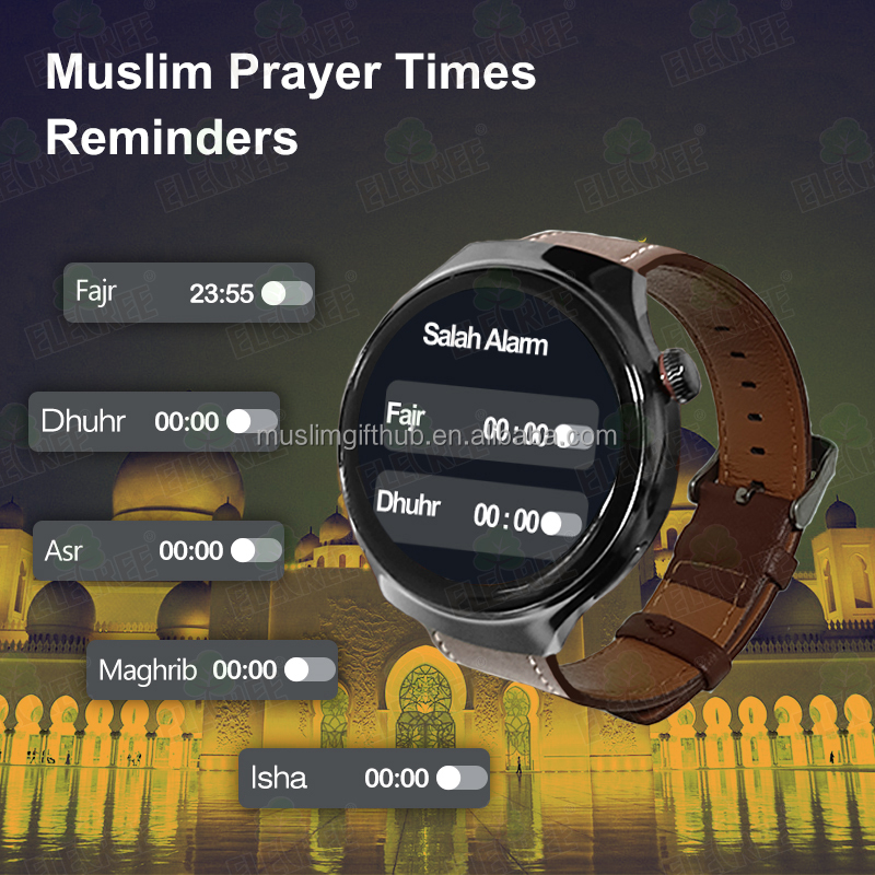 Qibla CH16 Islamic Gift Muslim Sporting Electronic Digital Azan Wrist Watch Prayer Water Resistant Watch with Qibla Direction - Image 5