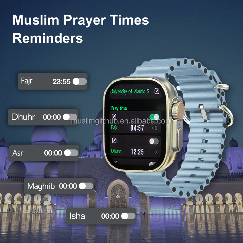Muslim Automatic Qibla LS9 Direction Azan Wrist Watch Hajj & Umrah Device Arabic Compass All in One Quran-watch - Image 5
