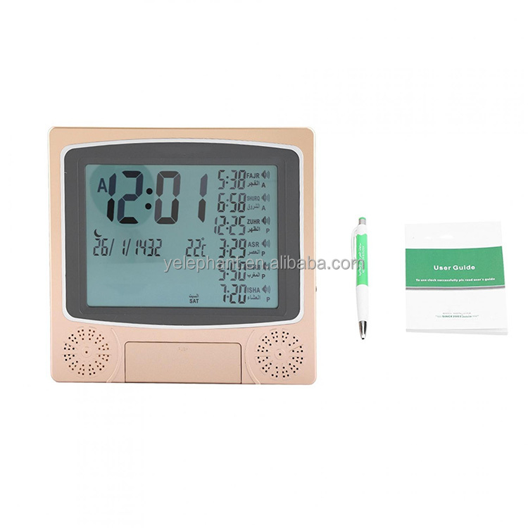 HA-4010 Digital Islamic Prayer Time Clock Saso Passed 1650 101 Cities City Code Usb Al Fajr Auto Muslim Table Azan Clock - Image 7