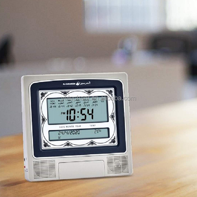 HA-4012 Netherlands Muslim Small Glass Azan-Clock Al-Fajia Lcd Screen Arlame Quemex Azan Desk Adhan Clock - Image 3