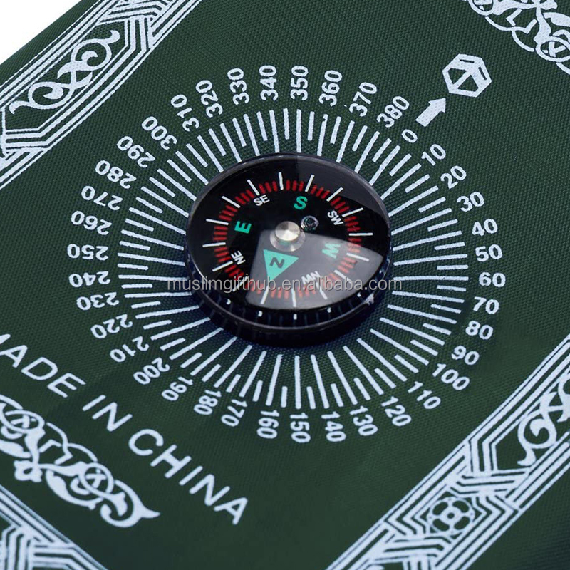 Ramadan Gifts Portable Travel Waterproof Polyester Prayer Mat Islamic Muslim Prayer Rug with Compass - Image 6