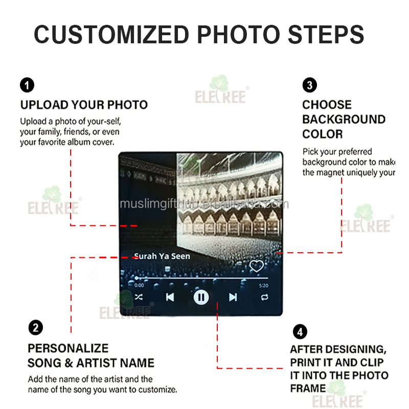 Islamic Puzzle BT Quran Speaker Set Fridge Quranic Verse Music Audio Box Muslim Custom Rechargeable Surah Yasin Quran Player - Image 7