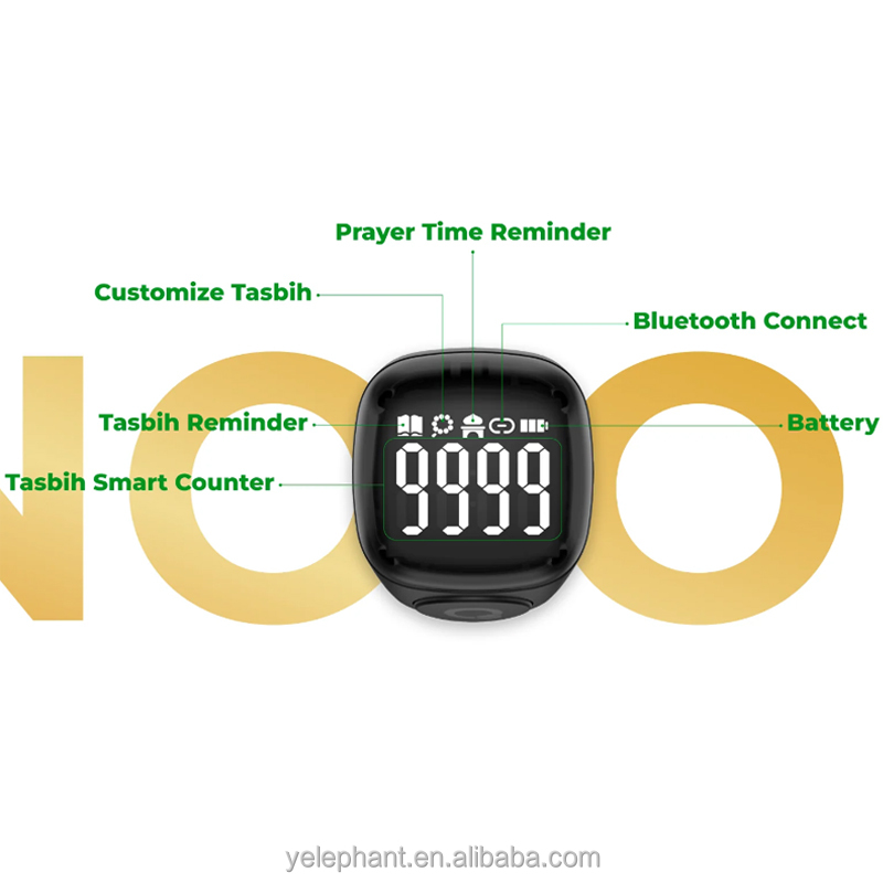 Mislim Eid Gift Iqibla All Sizes Universal Light Praise 5 Times Azan Jikir Finger Ring Counter Tesbar Digital Zikr Ring - Image 6