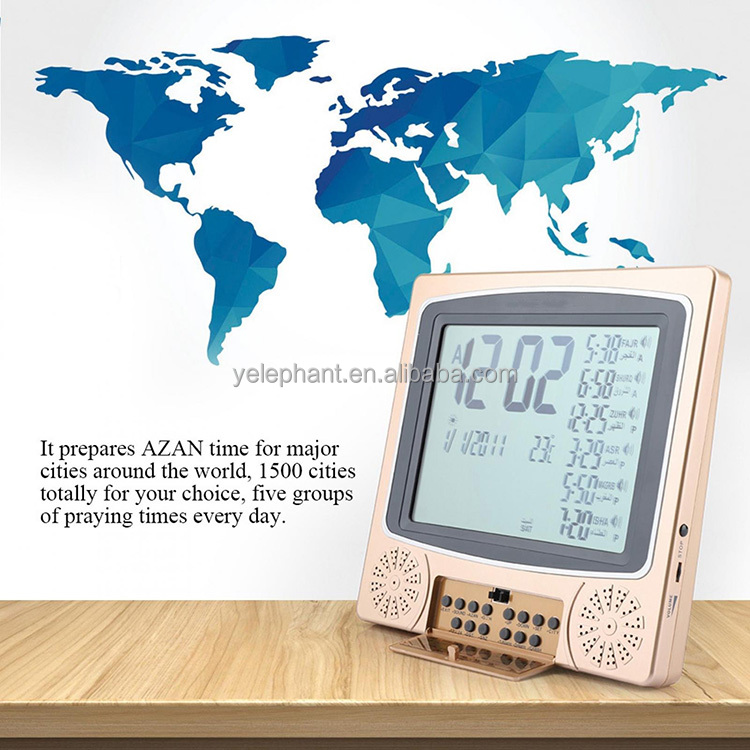 HA-4010 Digital Islamic Prayer Time Clock Saso Passed 1650 101 Cities City Code Usb Al Fajr Auto Muslim Table Azan Clock - Image 4