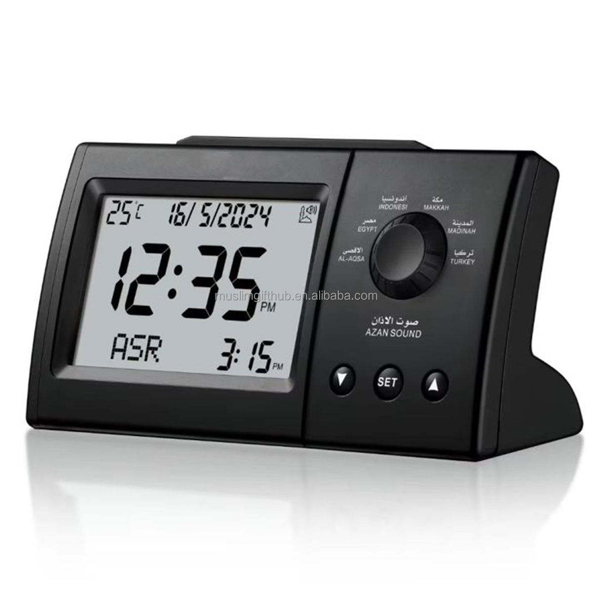 HA-3005 FAJ-101 Muslim Masjid Al-Athan Table Athan Clock Prayer Digital Alarm Clock with LCD to Display Azan Time and Date - Image 5