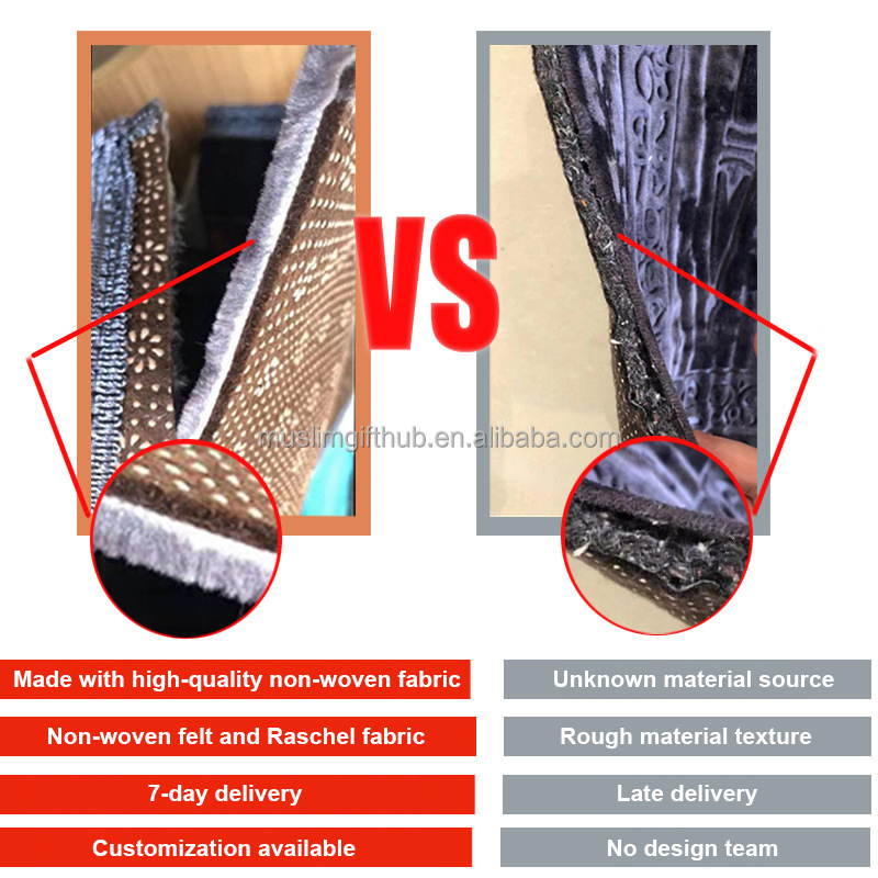 Ramadan Eid Gift Musalah Namaz Rug Non Slip Premium Padded Janamaz Pilgrimage Blanket Islamic Muslim Prayer Mats Made in China - Image 4
