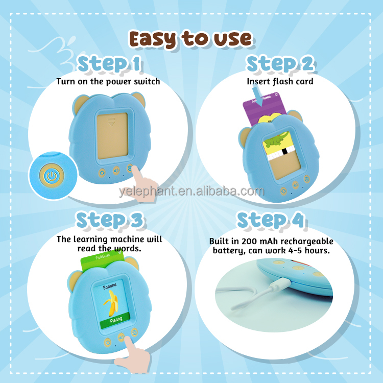 Bilingual Bengali English Talking Flash Card Reader Differ Language Bangla Baby Early Learning Educational Toys - Image 7