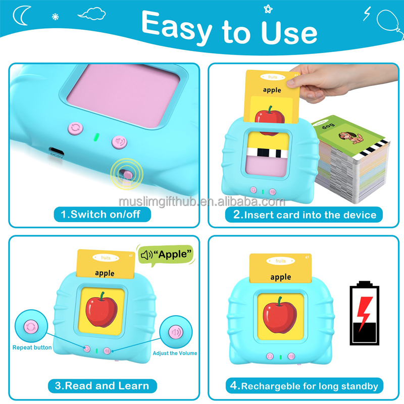 Toddlers 510 Sight Words Talking Flash Cards Montessori Educational Toys for Kids 2-6 Years Audible Pronunciation - Image 4