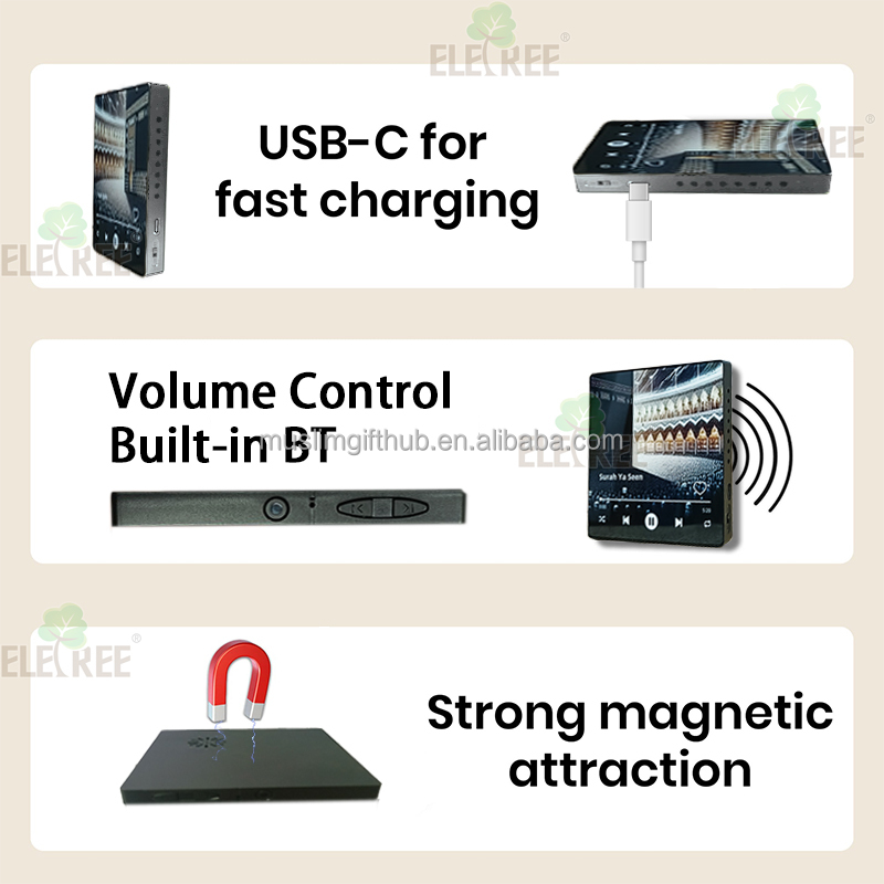 Islamic Puzzle BT Quran Speaker Set Fridge Quranic Verse Music Audio Box Muslim Custom Rechargeable Surah Yasin Quran Player - Image 5